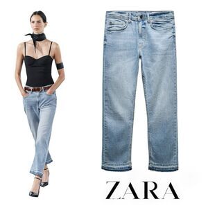 ZARA | Blue | RELAXED SLIM MID WAIST JEANS ZW COLLECTION